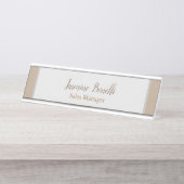 Professionele moderne minimalistische pastelkleure bureau naambordje (Voorkant)