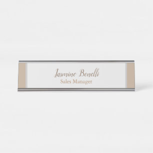 Professionele moderne minimalistische pastelkleure bureau naambordje