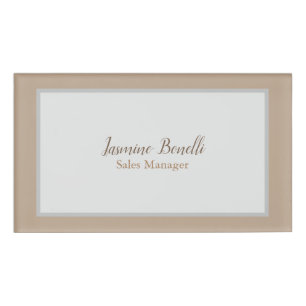 Professionele moderne minimalistische pastelkleure naambadge