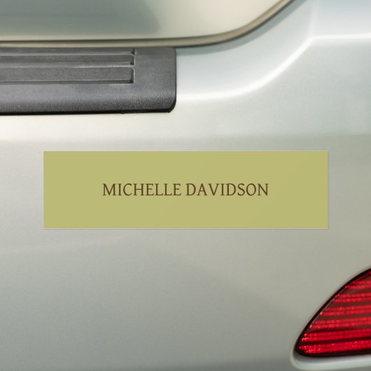 Professionele Moderne Minimalistische Plain Olive  Bumpersticker (Op auto)