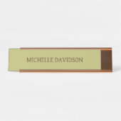 Professionele Moderne Minimalistische Plain Olive Bureau Naambordje (Voorkant)
