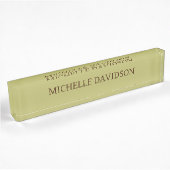 Professionele Moderne Minimalistische Plain Olive Naambordje