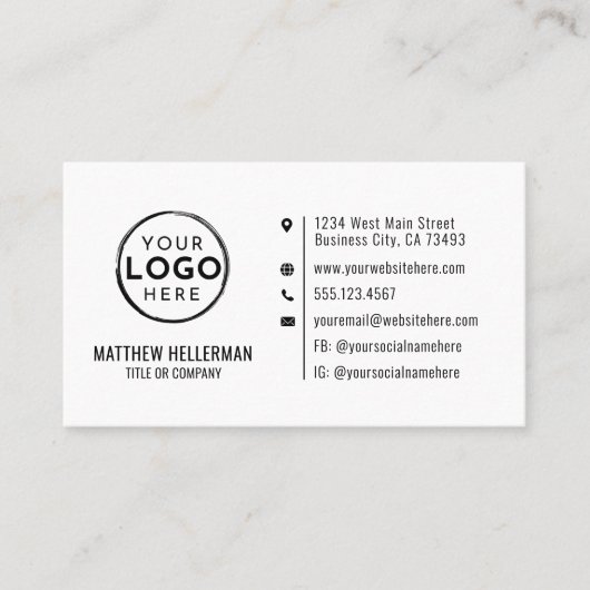 Professionele moderne minimalistische QR-code Logo Visitekaartje (Voorkant)