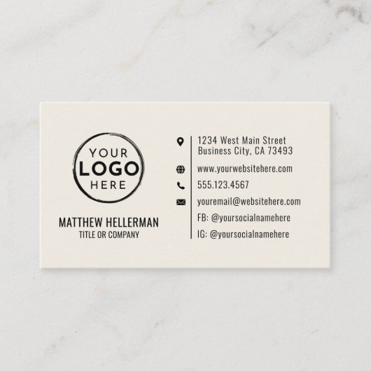 Professionele moderne minimalistische QR-code Logo Visitekaartje (Voorkant)