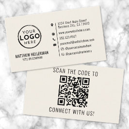 Professionele moderne minimalistische QR-code Logo Visitekaartje