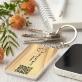 Professionele, moderne, minimalistische Qr-code vo Sleutelhanger (Voorkant Rechts)