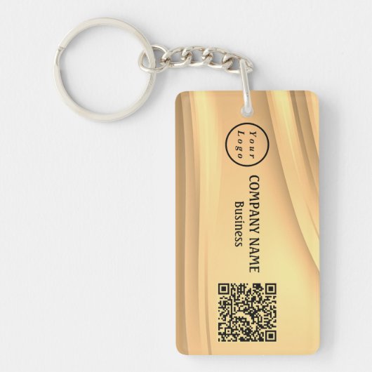 Professionele, moderne, minimalistische Qr-code vo Sleutelhanger (Voorkant)