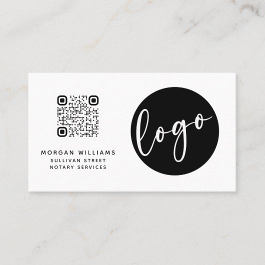 Professionele, moderne, minimalistische Qr-code vo Visitekaartje (Voorkant)