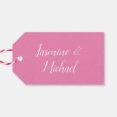 Professionele moderne minimalistische roze kleur cadeaulabel (Achterkant Horizontaal)