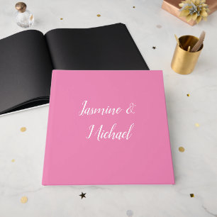 Professionele moderne minimalistische roze kleur gastenboek