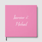 Professionele moderne minimalistische roze kleur gastenboek (Voorkant)