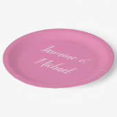 Professionele moderne minimalistische roze kleur papieren bordje (Gekanteld)