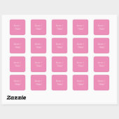 Professionele moderne minimalistische roze kleur vierkante sticker (Vel)