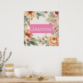 Professionele Moderne Minimalistische Rozen Bloem Poster (Keuken)