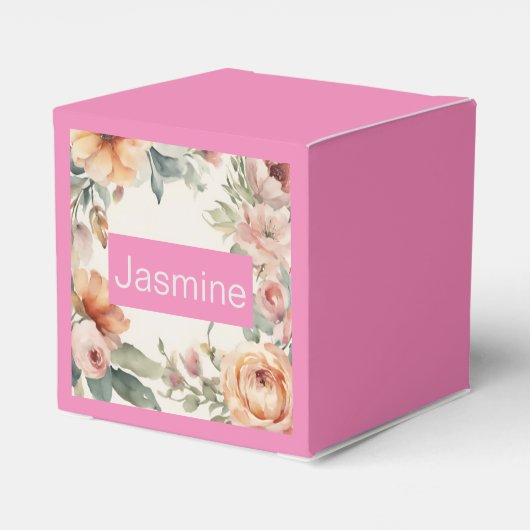Professionele Moderne Minimalistische Rozen Bloeme Bedankdoosjes (Achterkant)