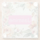 Professionele Moderne Minimalistische Rozen Bloeme Glazen Onderzetter (Achterkant)