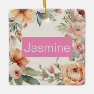 Professionele Moderne Minimalistische Rozen Bloeme Keramisch Ornament