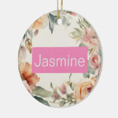 Professionele Moderne Minimalistische Rozen Bloeme Keramisch Ornament (Links)