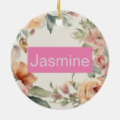 Professionele Moderne Minimalistische Rozen Bloeme Keramisch Ornament (Achterkant)