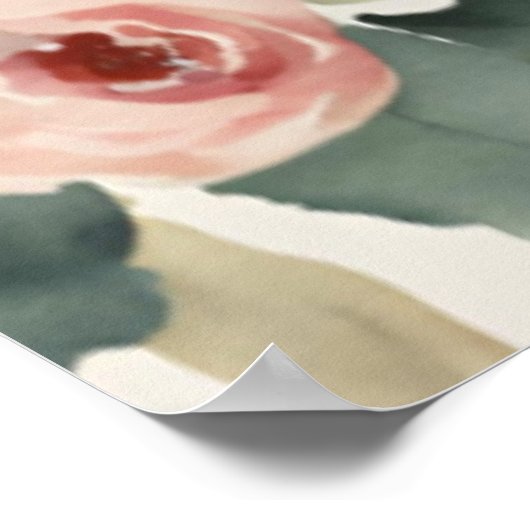 Professionele Moderne Minimalistische Rozen Bloeme Poster (Hoek)