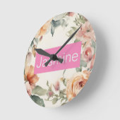 Professionele Moderne Minimalistische Rozen Bloeme Ronde Klok (Hoek)