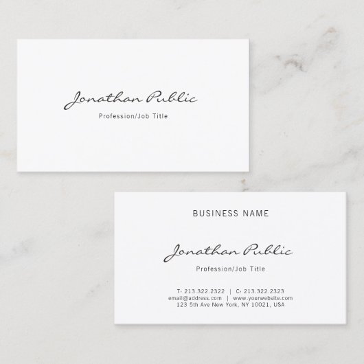 Professionele, moderne, minimalistische schoonmaak visitekaartje (Voorkant / Achterkant)