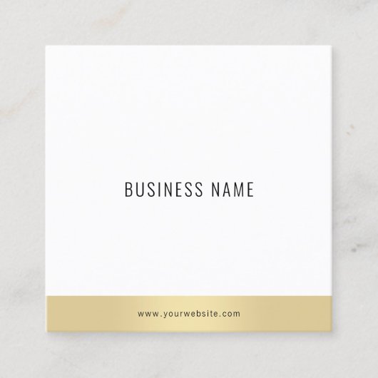 Professionele Moderne Minimalistische Sjabloon Gou Vierkante Visitekaartje (Voorkant)