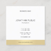 Professionele Moderne Minimalistische Sjabloon Gou Vierkante Visitekaartje (Achterkant)