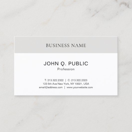Professionele, moderne, minimalistische Sjabloon Visitekaartje (Voorkant)