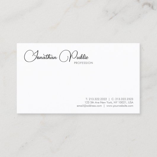 Professionele, moderne, minimalistische Sjabloon Visitekaartje (Voorkant)
