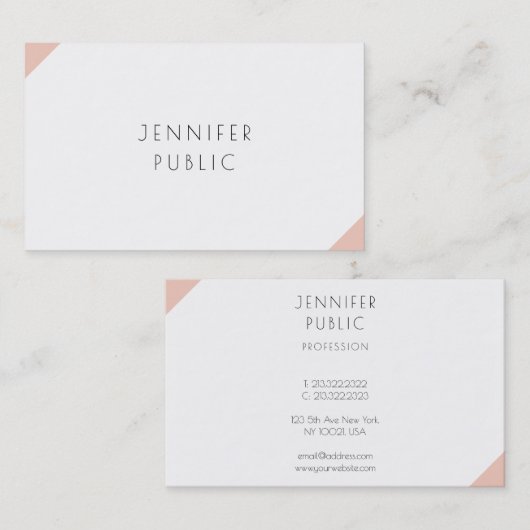 Professionele, moderne, minimalistische Sjabloon Visitekaartje (Voorkant / Achterkant)