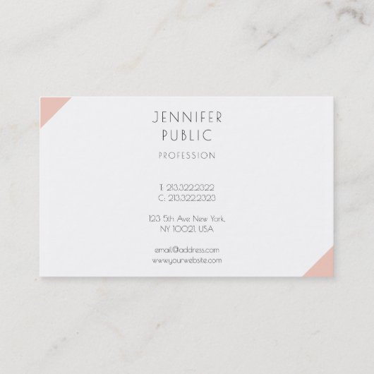 Professionele, moderne, minimalistische Sjabloon Visitekaartje (Achterkant)