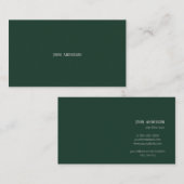 Professionele moderne minimalistische smaragdgroen visitekaartje (Voorkant / Achterkant)