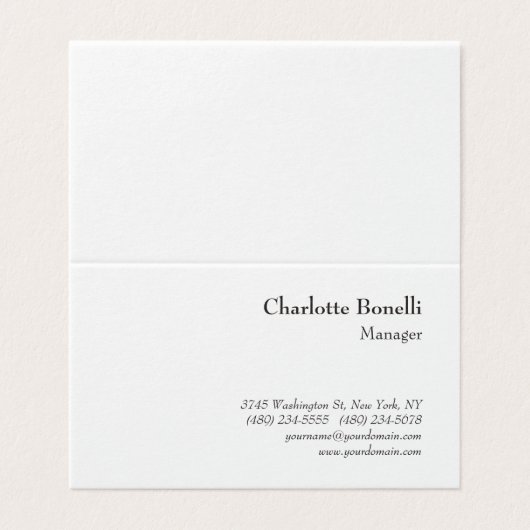 Professionele moderne minimalistische standaardmat visitekaartje (Buitenkant ongevouwen)