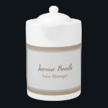 Professionele, moderne minimalistische theepot<br><div class="desc">U kunt de Lettertypen,  achtergrondkleur en Afbeelding,  lettertekens eenvoudig wijzigen.</div>