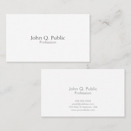 Professionele, moderne minimalistische visitekaartje (Voorkant / Achterkant)