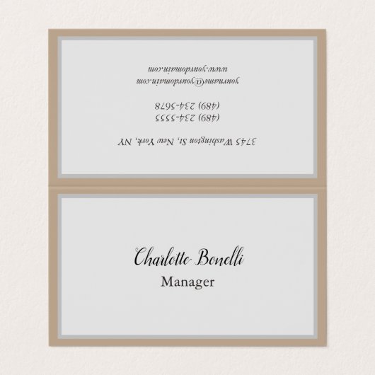 Professionele, moderne minimalistische visitekaartje (Buitenkant ongevouwen)