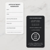 Professionele moderne minimalistische zwart-wit afsprakenkaartje (Voorkant / Achterkant)