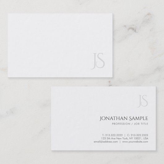 Professionele Moderne Monogram Eenvoudige Sjabloon Visitekaartje (Voorkant / Achterkant)