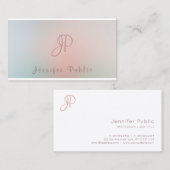 Professionele moderne monogram elegante kleuren visitekaartje (Voorkant / Achterkant)