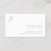 Professionele moderne monogram elegante kleuren visitekaartje (Achterkant)