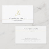 Professionele Moderne Monogram Elegante Sjabloon Visitekaartje (Voorkant / Achterkant)