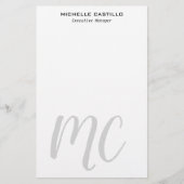 Professionele Moderne Monogram Minimalistische Briefpapier (Voorkant)