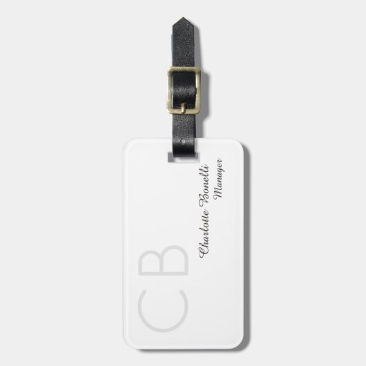 Professionele moderne monogram minimalistische cre bagagelabel (Voorkant verticaal)
