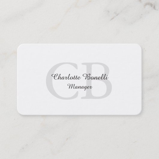 Professionele moderne monogram minimalistische cre visitekaartje (Voorkant)