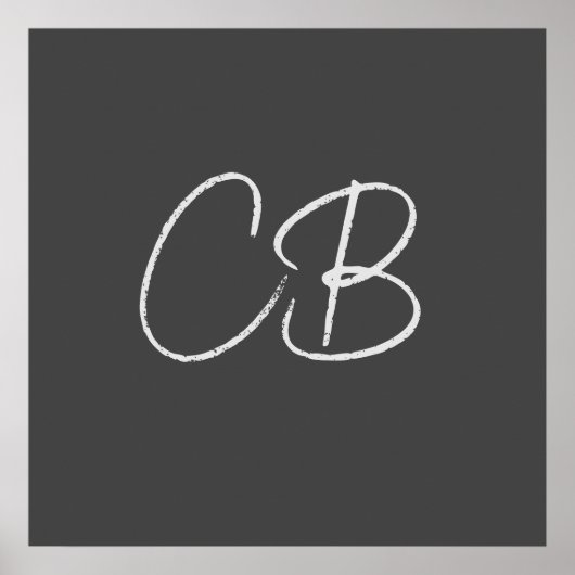 Professionele Moderne Monogram Minimalistische Ini Poster (Voorkant)