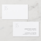 Professionele Moderne Monogram Minimalistische Pla Visitekaartje (Voorkant / Achterkant)