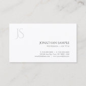 Professionele Moderne Monogram Minimalistische Pla Visitekaartje (Achterkant)