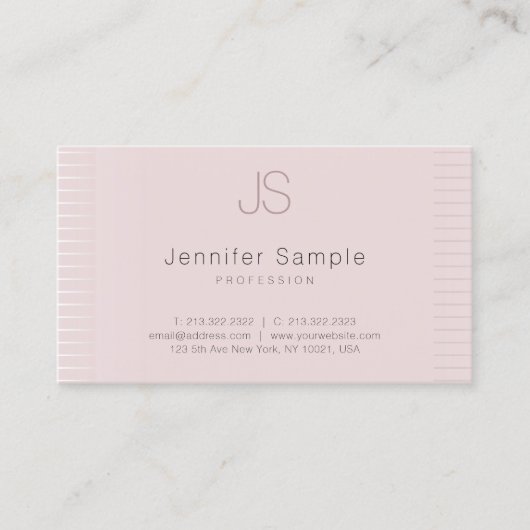 Professionele moderne monogram Sjabloon legant Visitekaartje (Voorkant)