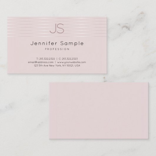 Professionele moderne monogram Sjabloon legant Visitekaartje (Voorkant / Achterkant)